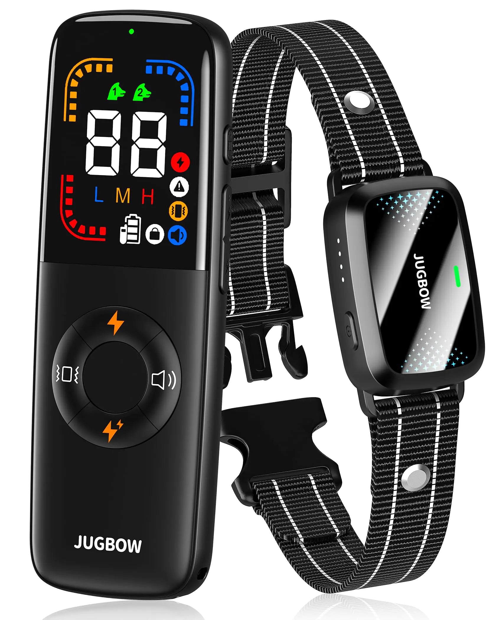Jugbow Dog Shock Collar - Dog Training Collar with Remote Color Screen IPX7 Waterproof Electric Collar with 4 Training Modes 1/3 Mile Security Lock Rechargeable E-Collar for All Breeds Sizes - Pawzzey
