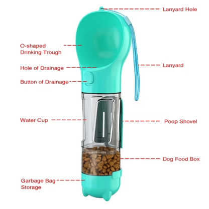Paw™ 3-in-1 Portable Dog Water Bottle and Food Dispenser